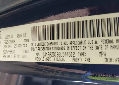 2011 Jeep Wrangler Sport из США, поврежденный, VIN 1J4AA2D10BL544512